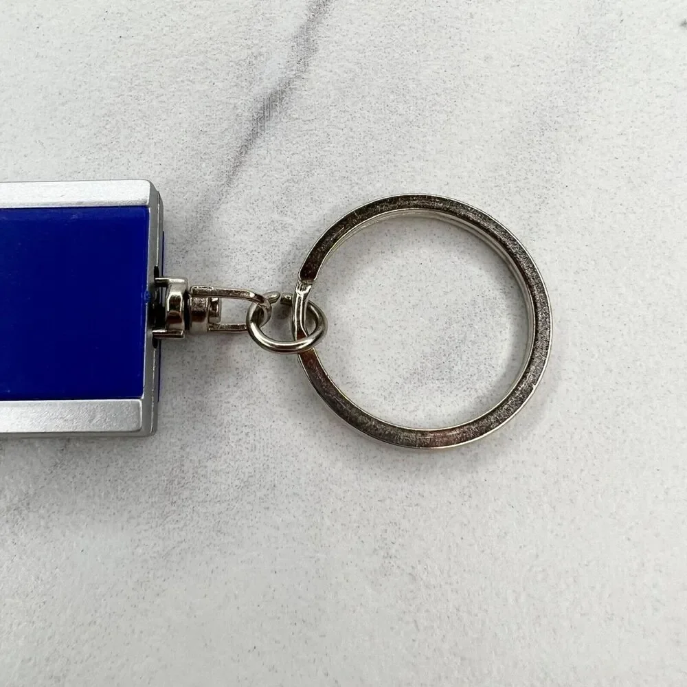 AAA Blue and Silver Flashlight Keychain Keyring